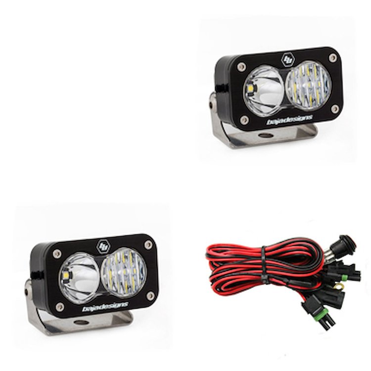 S2 Pro Black LED Auxiliary Light Pod Pair [Universal]