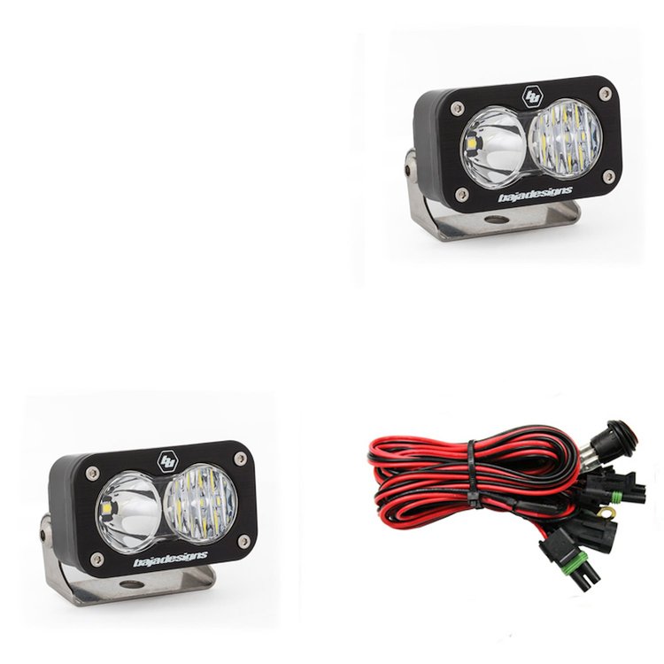 S2 Sport Black LED Auxiliary Light Pod Pair [Universal]