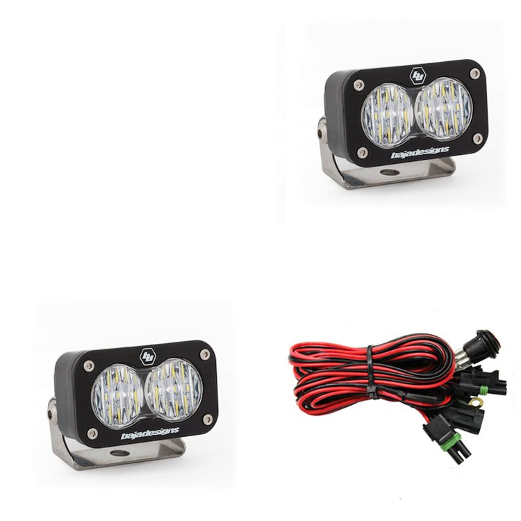 S2 Sport Black LED Auxiliary Light Pod Pair [Universal]