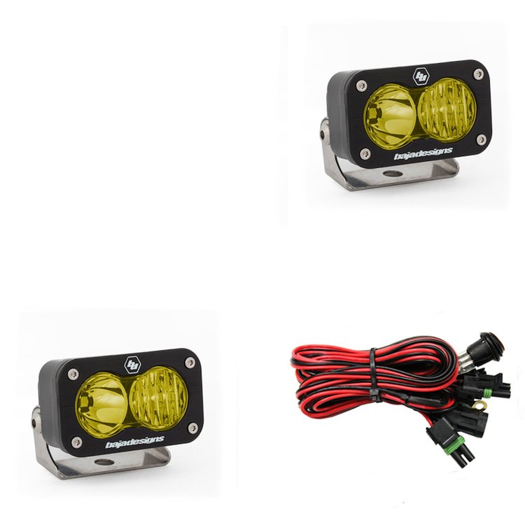 S2 Sport Black LED Auxiliary Light Pod Pair [Universal]
