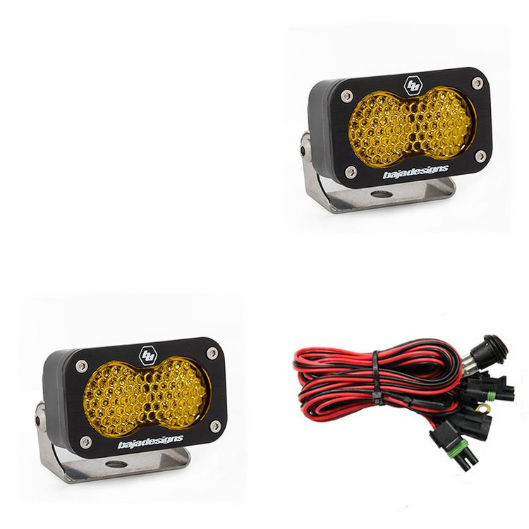 S2 Sport Black LED Auxiliary Light Pod Pair [Universal]