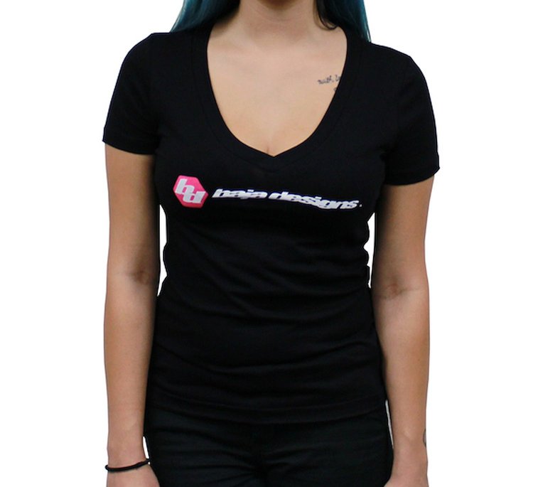 Women's V-Neck T-Shirt [Medium, Black]