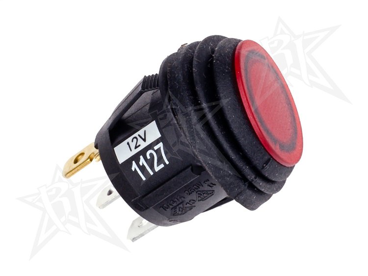40191 2 Position (On/Off) Rocker Switch, Red, Single