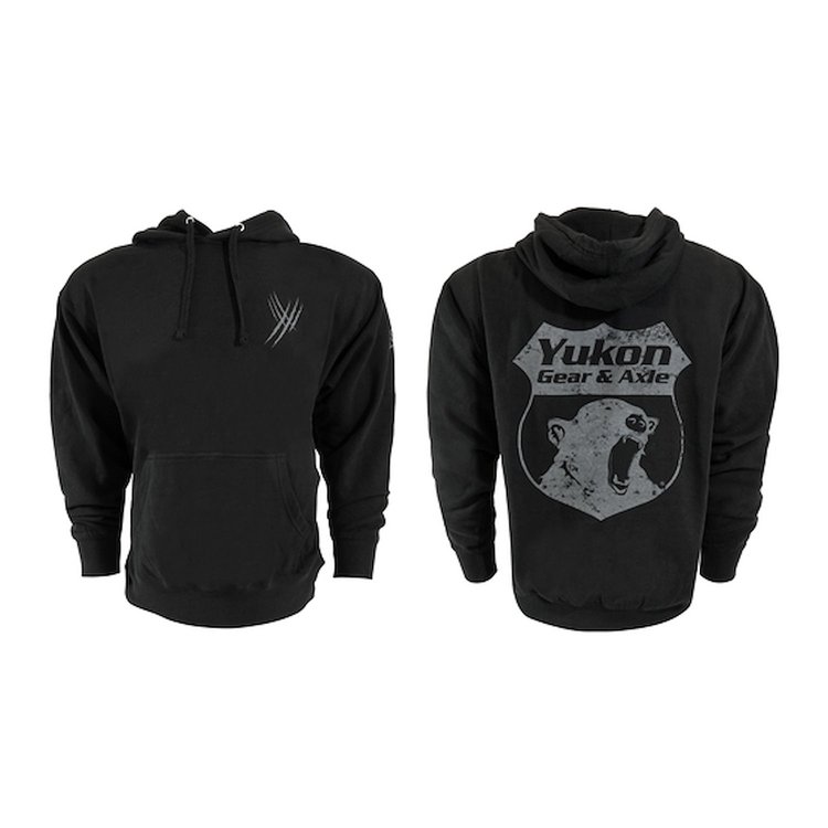 Hoodie With 3 Logo Design, Black, Large