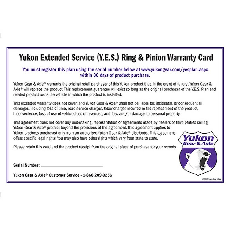 Extended Service Plan For Ring & Pinion