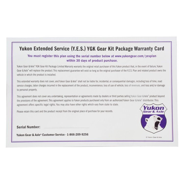 YESYGK Extended Service (YES) Plan Warranty for Gear Kits