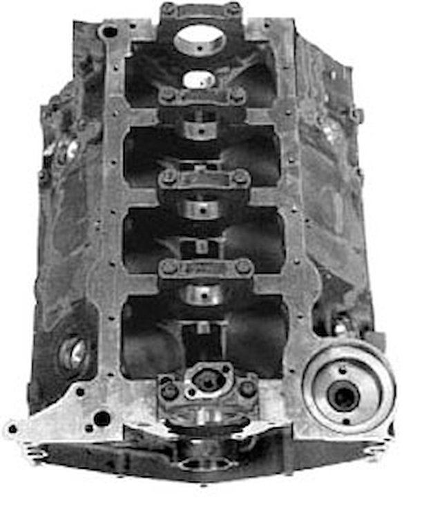 350 Bow Tie Block, 1-Piece Rear Main Seal Cast iron maximum effort block