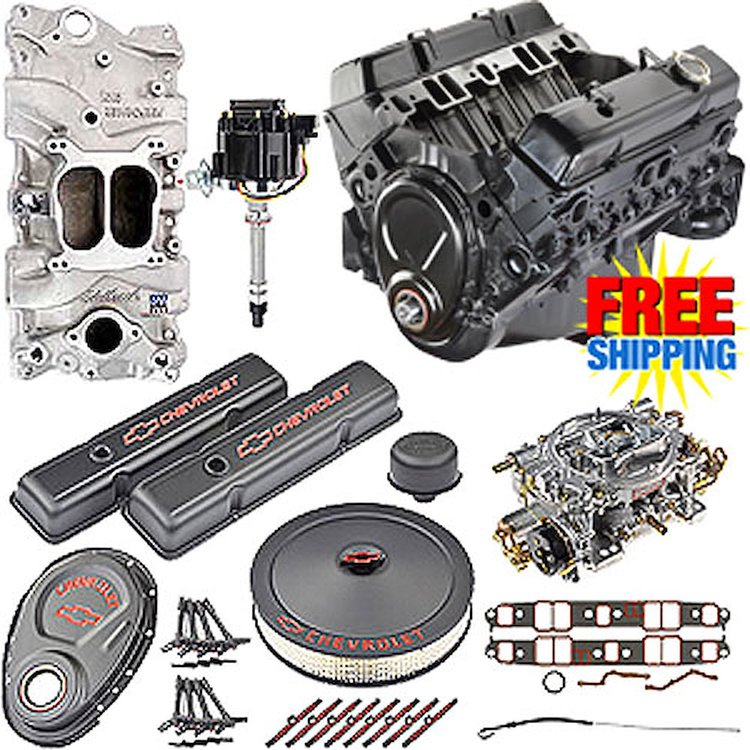 GM Goodwrench 350 Engine Components Package 8 w/ Edelbrock Intake & Carb