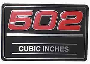 " 502 Cubic Inches" Valve Cover Decals, Each