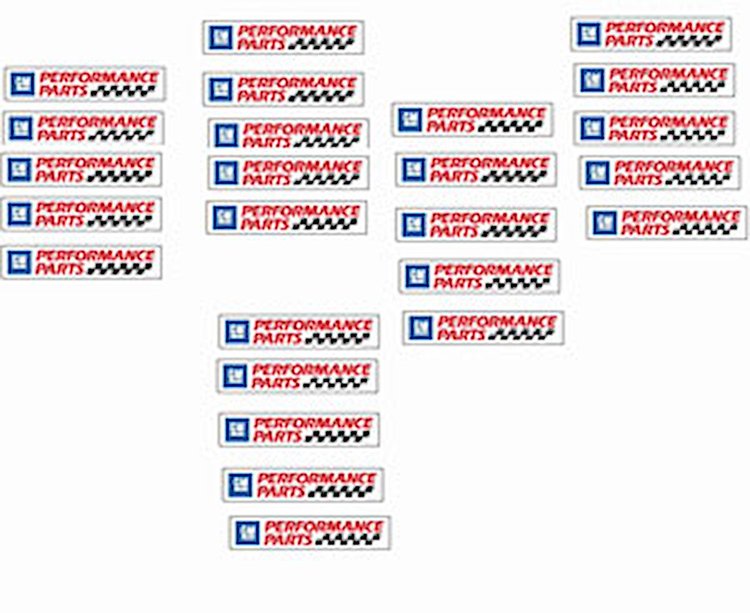 GM Performance Parts Decals 6" x 1-1/4"