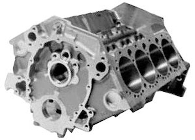 283 Main Size NASCAR Busch Series Block, SB2 Lifter Pattern CNC-machined, cast iron NASCAR competition block