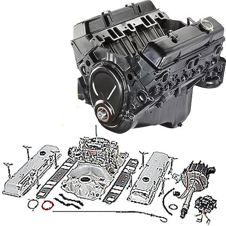 GM Goodwrench 350 Engine Components Package 1 w/ Edelbrock Intake, Carb