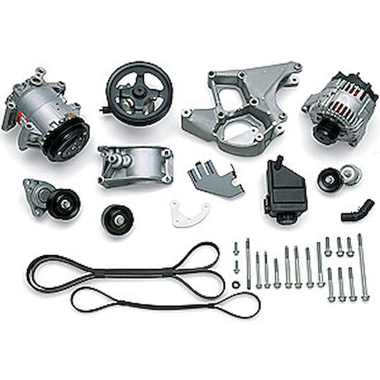 Corvette Style Accessory Drive System With Power Steering, With A/C