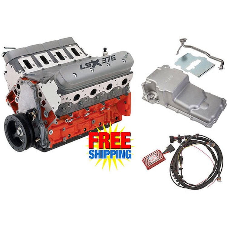 LSX376-B8 376ci Engine Kit Carbureted with Retrofit Oil Pan