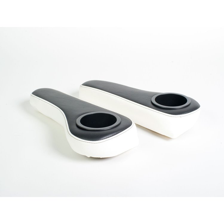 2n1 Black Armrest Set With White Trim