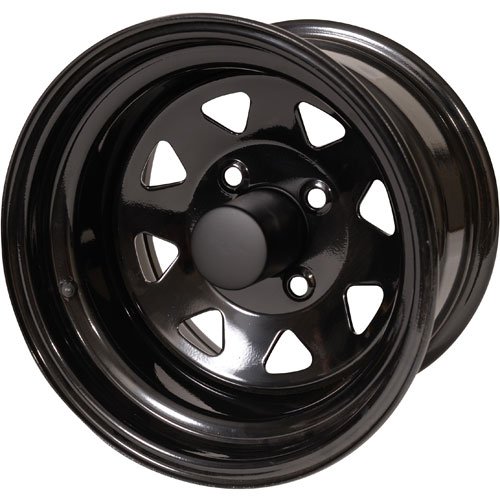 12 x 7 Black Steel Golf Cart Wheel