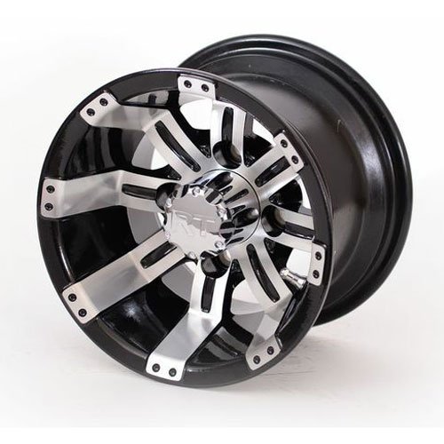 10 x 7 JEGS Golf Cart Machined Black Charger Wheel