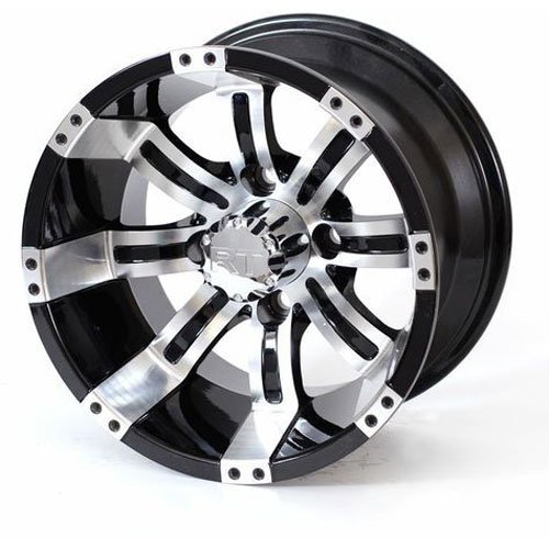 12 x 7 JEGS Golf Cart Machined Black Charger Wheel