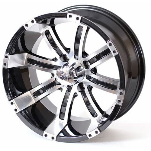 14 x 7 JEGS Golf Cart Machined Black Charger Wheel