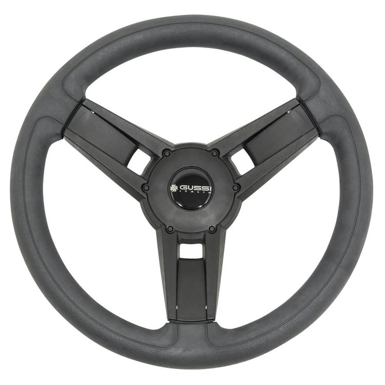 Gussi Giazza Steering Wheel for EZGO TXT, RXV [Black with Black Wrap]