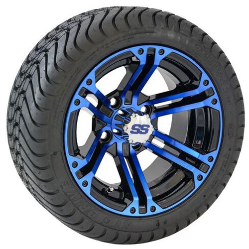 Drive Tire with Explorer Blue Black Rim