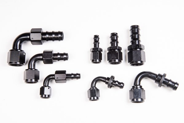 Pushlok Hose End, -6 AN Straight
