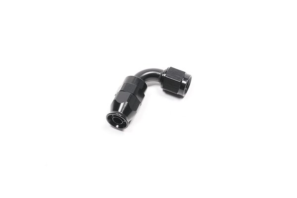 -6 AN Hose End, 90 Degree, PTFE, Black
