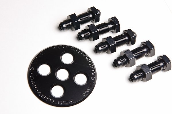Bulkhead Plate, -6 AN, With Fittings and Nuts