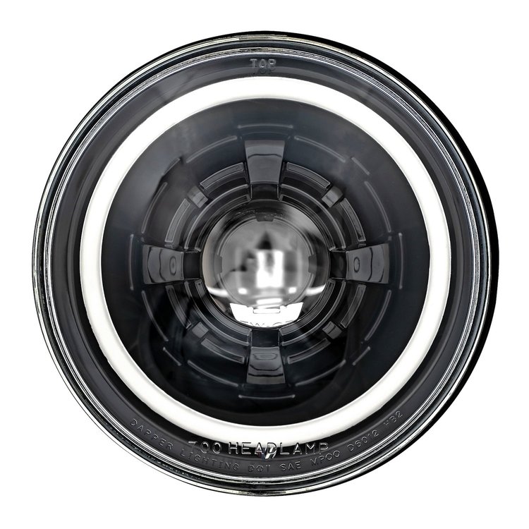 LED7-HDRSWB-B-C-D LED Projector Headlight w/HDR Switchback Halo, 7 in. [Black]