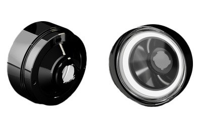 BLTFM-CAMRS70-73-B-1157DREV-SWB-HDRSWB Billet Front Parking Lamps w/1157 Switchback LEDs & HDR Halos, 1970-73 Camaro RS [Black]