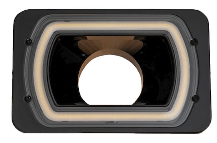 BLT-AIR-46-B-HDRSWB Billet Air Intake w/HDR Switchback Halo, 4 in. x 6 in. [Black]