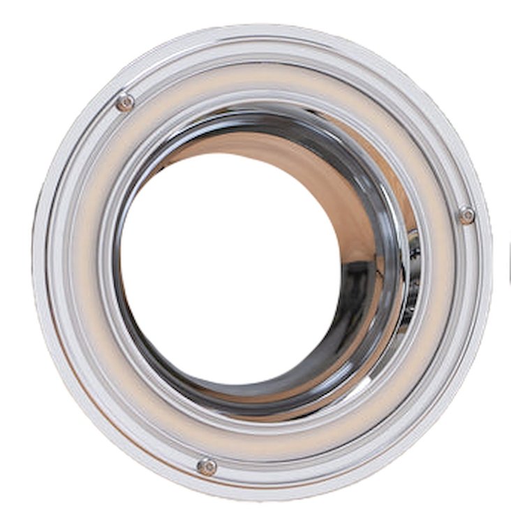 BLT-AIR-74-C-HDRSWB Billet Air Intake w/HDR Switchback Halo, 5.75 in., 3 in. Inlet [Chrome]