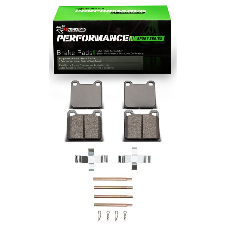 Performance Sport Brake Pads & Hardware Kit, 1967-1991 Mercedes-Benz, Position: Rear