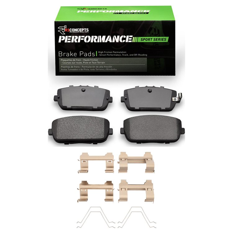 Performance Sport Brake Pads & Hardware Kit, Fits Select Fits Multiple Makes/Models, Position: Rear