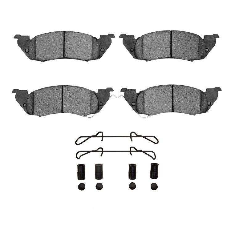 Super-Duty Brake Pads & Hardware Kit, 1991-1998 Mopar, Position: Front