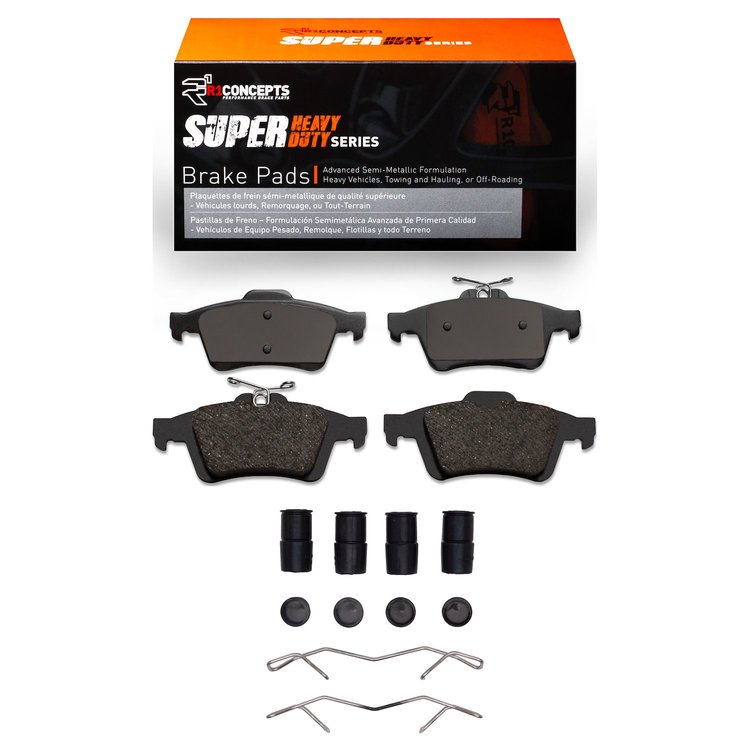 Super-Duty Brake Pads & Hardware Kit, Fits Select Fits Multiple Makes/Models, Position: Rear