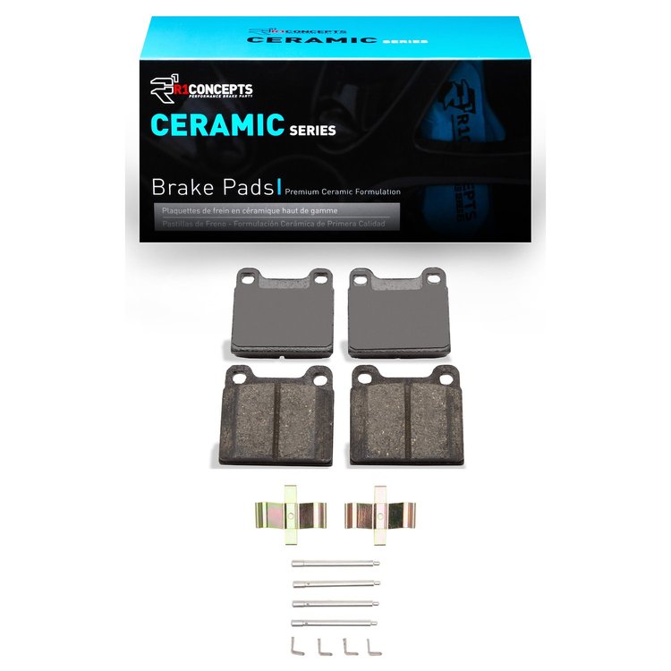 Ceramic Brake Pads & Hardware Kit, 1969-1983 Audi/Porsche/Volkswagen, Position: Rear