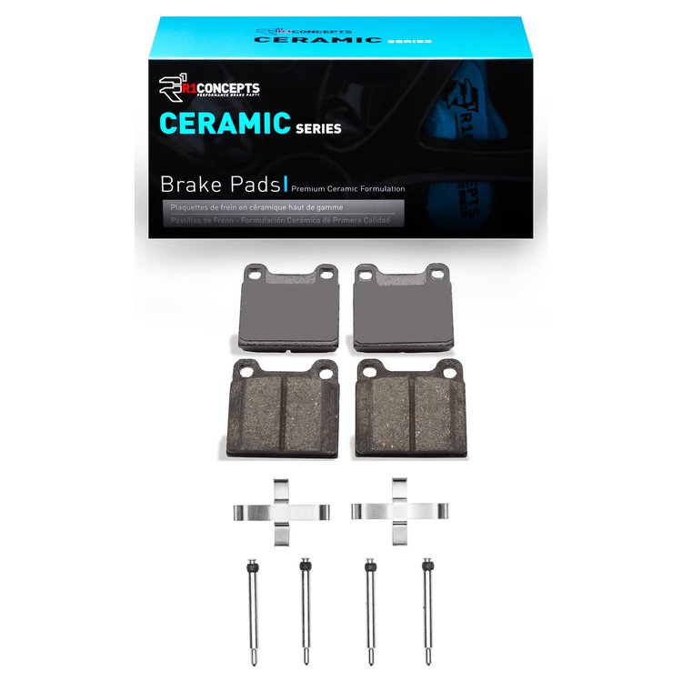 Ceramic Brake Pads & Hardware Kit, 1975-2004 Volvo, Position: Rear