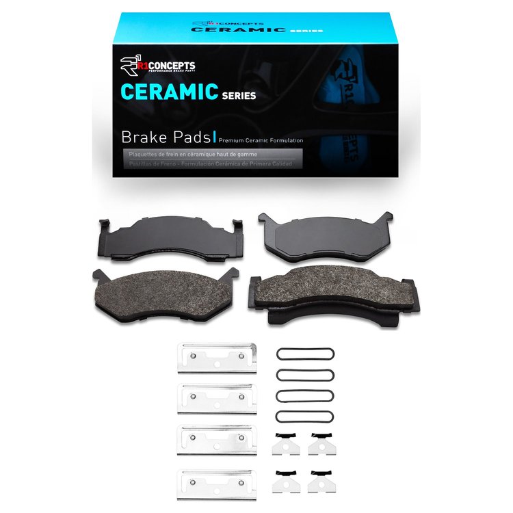 Ceramic Brake Pads & Hardware Kit, 1973-1997 Mopar, Position: Front