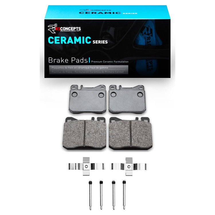 Ceramic Brake Pads & Hardware Kit, 1973-1979 Mercedes-Benz, Position: Front