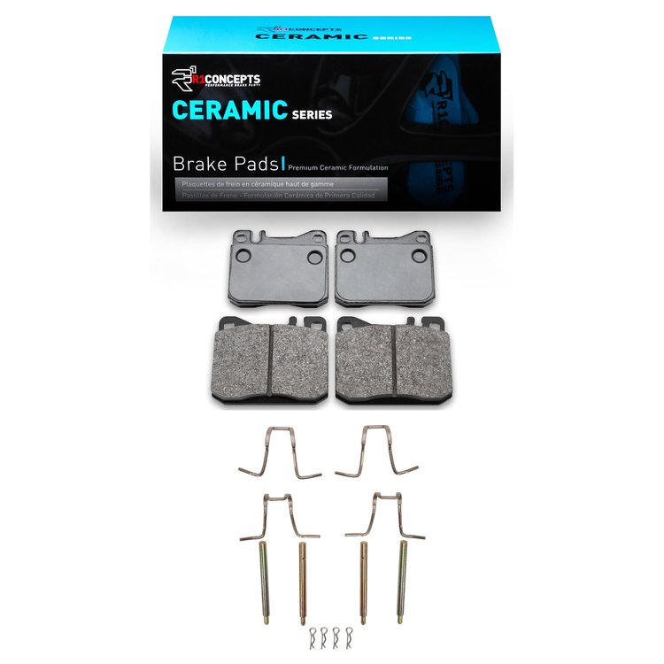 Ceramic Brake Pads & Hardware Kit, 1973-1979 Mercedes-Benz, Position: Front