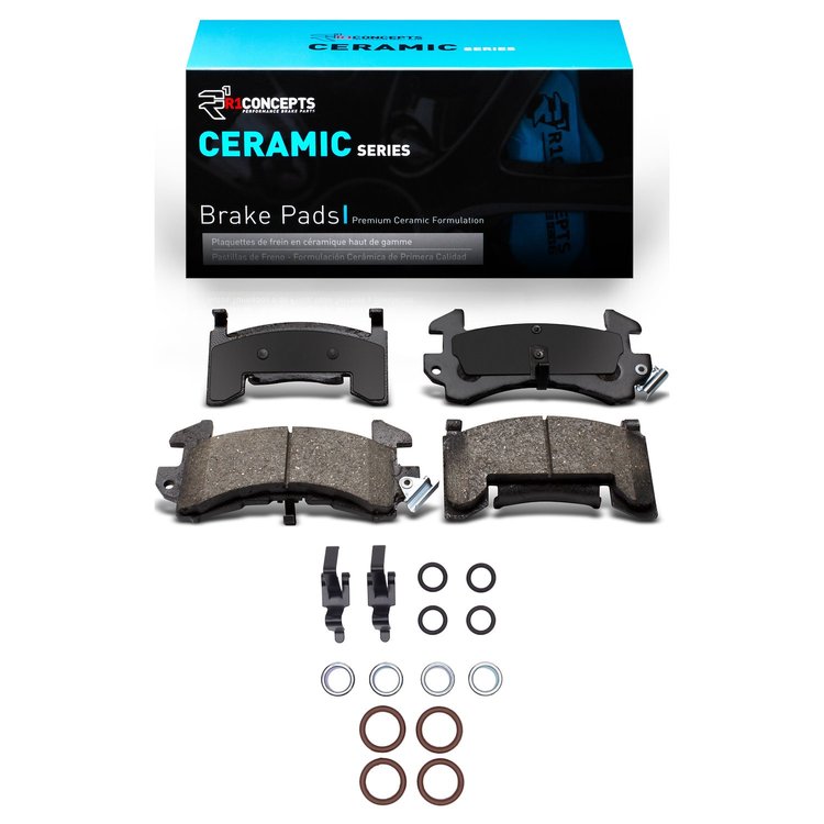 Ceramic Brake Pads & Hardware Kit, 1978-2003 GM, Position: Front