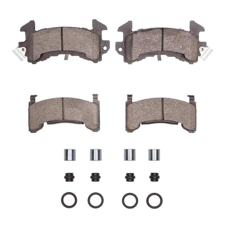 Ceramic Brake Pads & Hardware Kit, 1982-1988 GM, Position: Rear