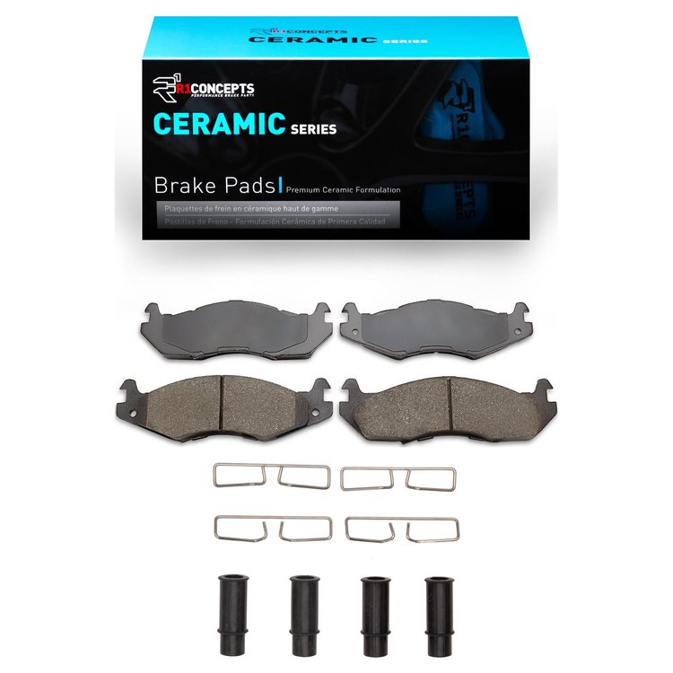 Ceramic Brake Pads & Hardware Kit, 1982-1992 Mopar, Position: Front