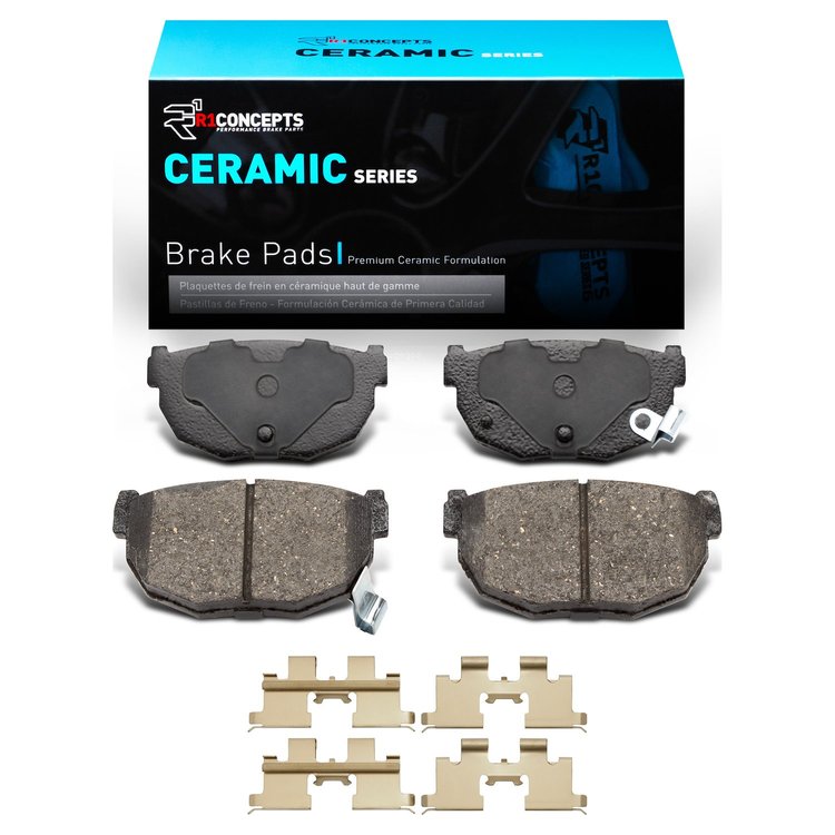 Ceramic Brake Pads & Hardware Kit, 1981-1998 Infiniti/Nissan, Position: Rear