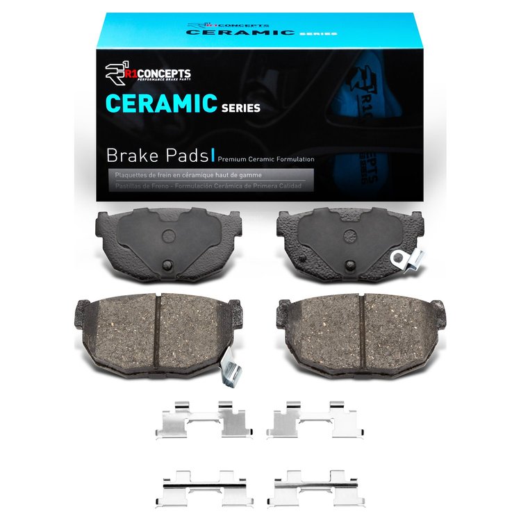 Ceramic Brake Pads & Hardware Kit, 1987-1989 Infiniti/Nissan, Position: Rear