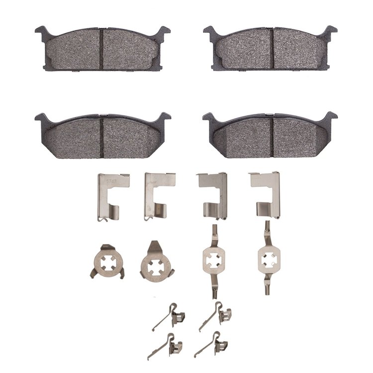 Ceramic Brake Pads & Hardware Kit, 1989-1994 GM, Position: Front