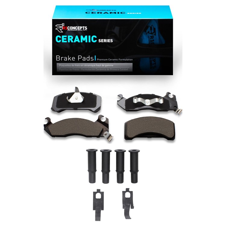 Ceramic Brake Pads & Hardware Kit, 1982-1982 Ford/Lincoln/Mercury/Mazda, Position: Front