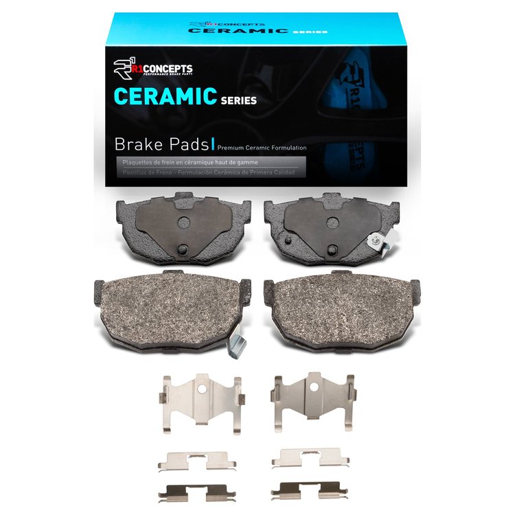 Ceramic Brake Pads & Hardware Kit, 1984-1984 Infiniti/Nissan, Position: Rear