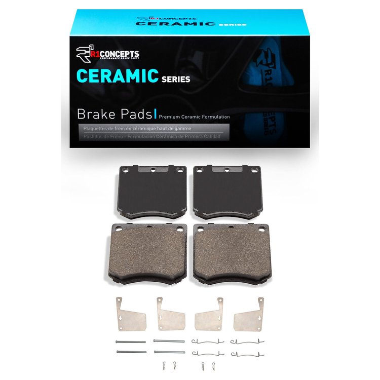 Ceramic Brake Pads & Hardware Kit, 1970-1977 Ford/Lincoln/Mercury/Mazda, Position: Front